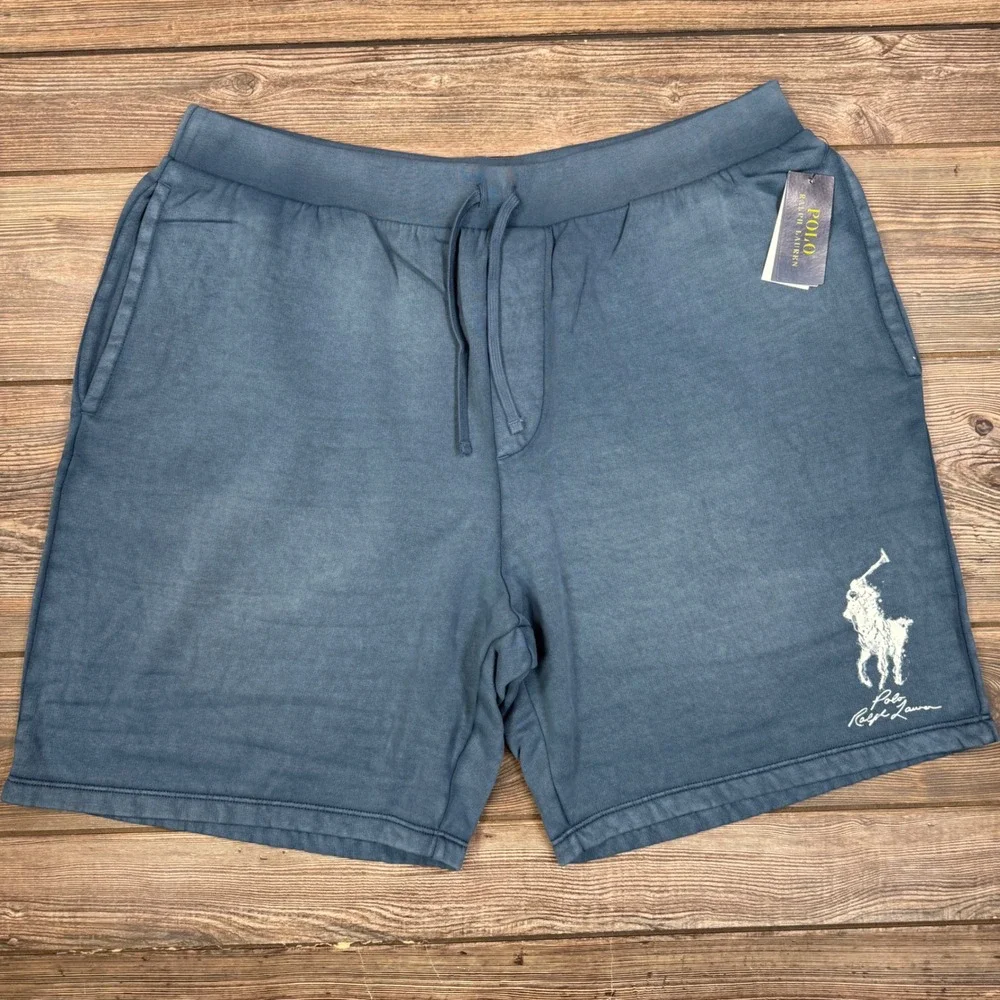 Polo Ralph Lauren Mens Fleece Shorts‎ Size 4XB Clancy Blue Big Pony NWT